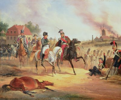 Napoleon en Prins Joseph Poniatowski bij de Slag om Leipzig, 19 oktober 1813, 1837 door January Suchodolski